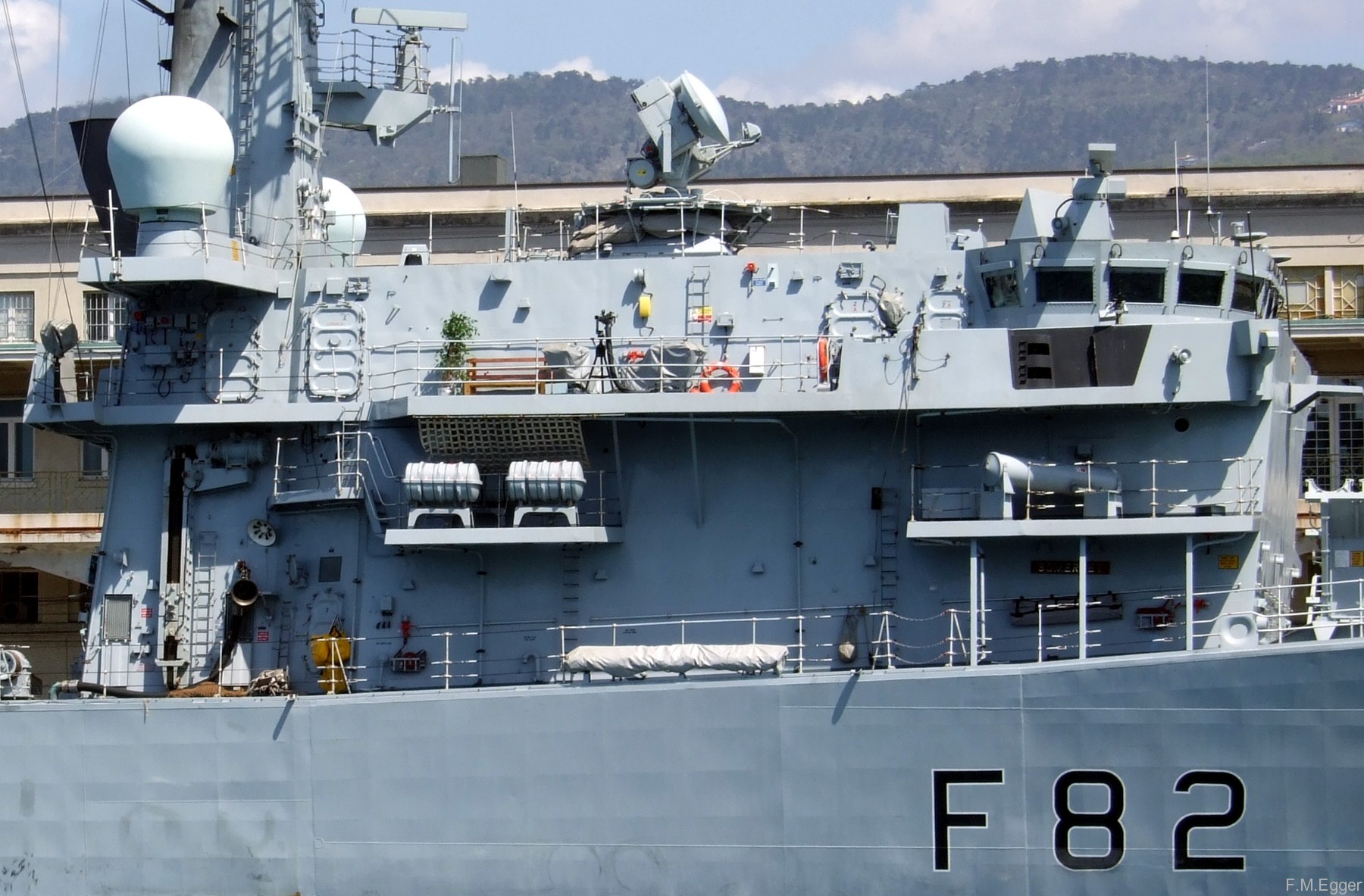 f82 hms somerset type 23 frigate royal navy nato snmg-2 trieste italy 23