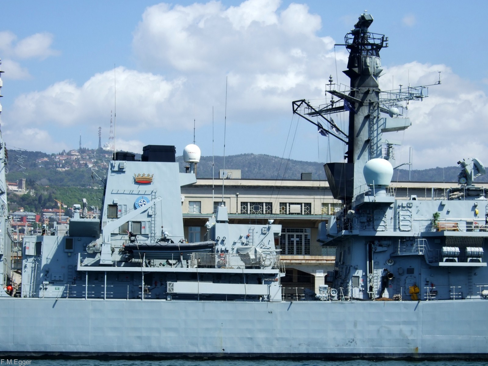 f82 hms somerset type 23 frigate royal navy nato snmg-2 trieste italy 24