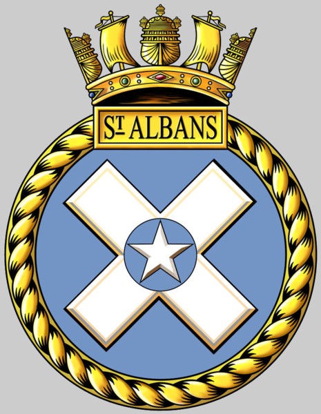 f-83 hms st. albans insignia crest patch badge type 23 duke class frigate royal navy 02x