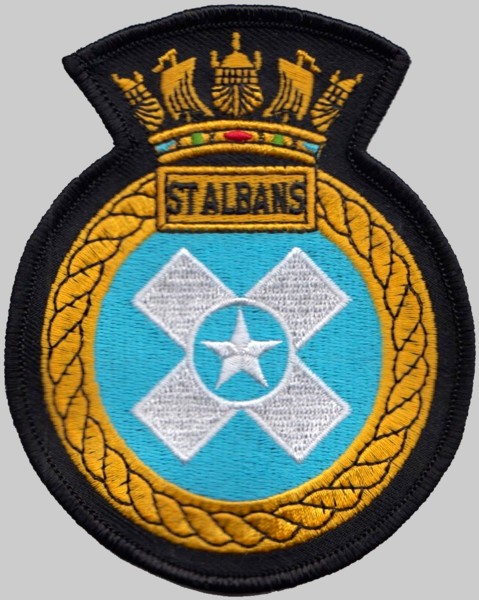 f-83 hms st. albans insignia crest patch badge type 23 duke class frigate royal navy 02p