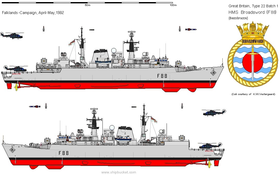 f-88 hms broadsword type 22 frigate royal navy insignia crest