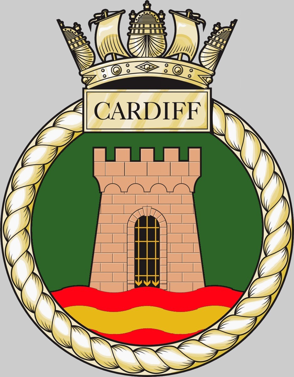 f-89 hms cardiff insignia crest patch badge type 26 city class frigate global combat ship royal navy 03c