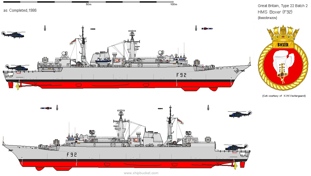 f 92 hms boxer type 22 broadsword class frigate insignia crest