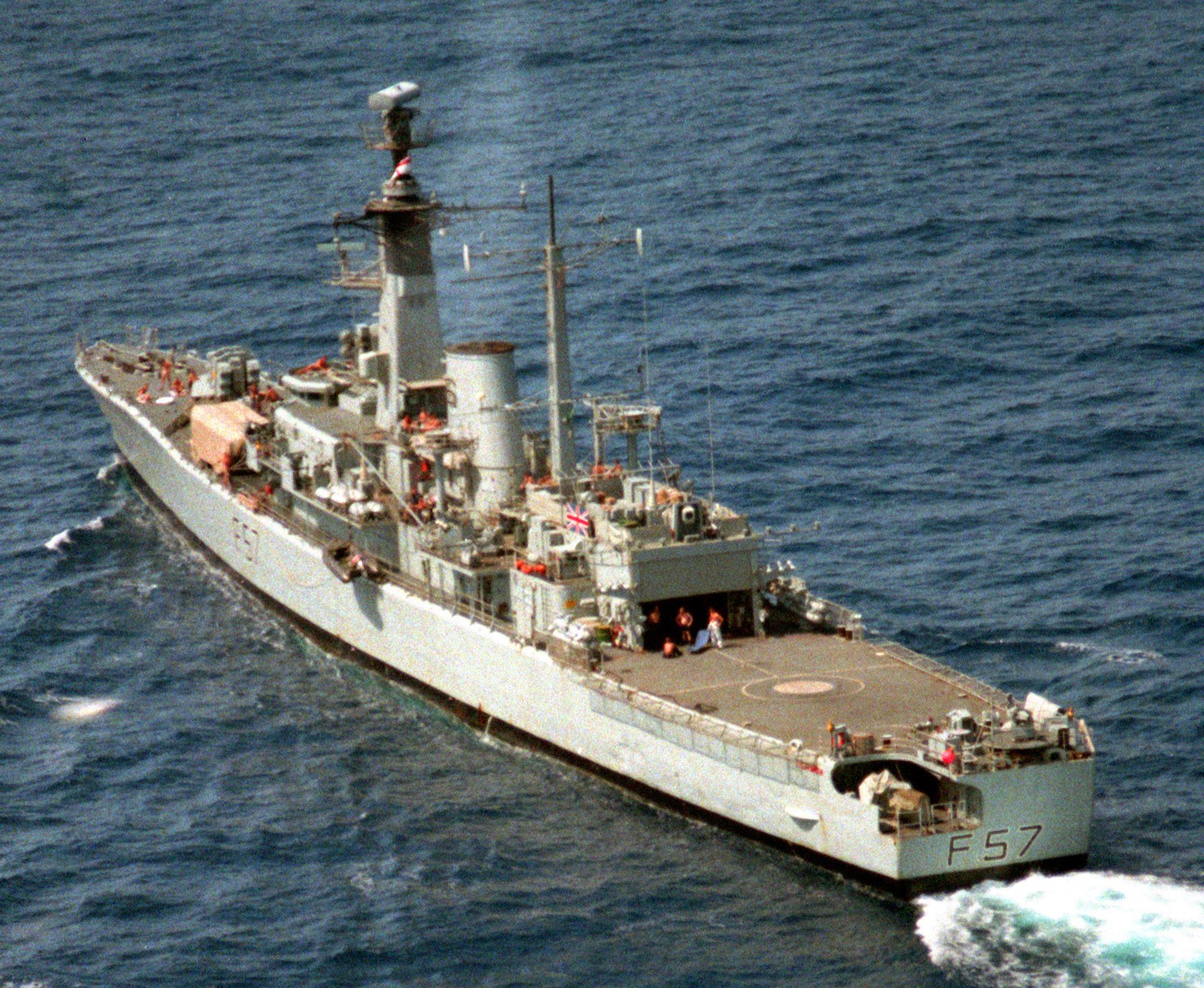f57 hms andromeda leander class type 12i frigate flight deck hangar
