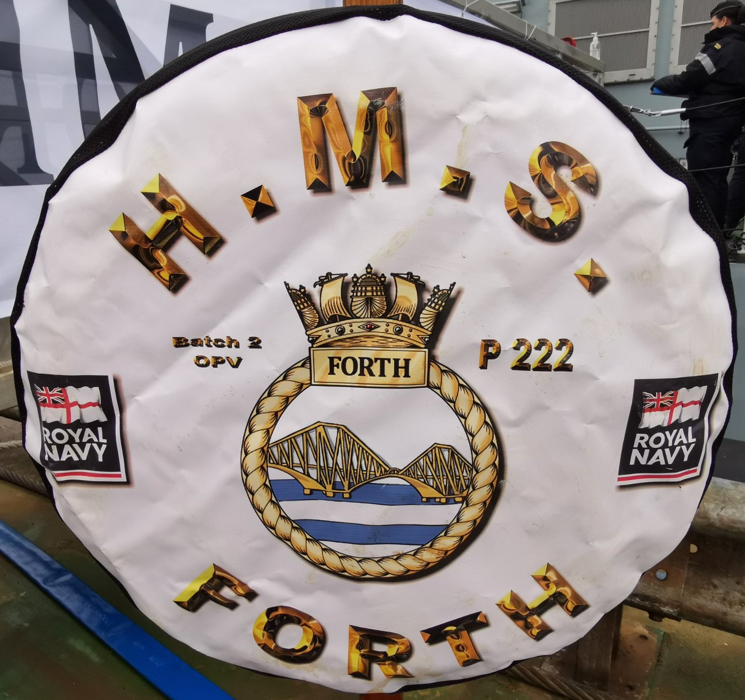 p222 hms forth insignia crest patch badge river class offshore patrol vessel opv royal navy 05c