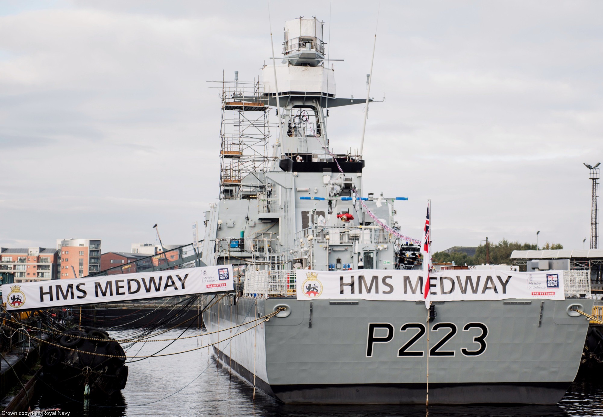 p223 hms medway insignia crest patch badge river class offshore patrol vessel opv royal navy 08