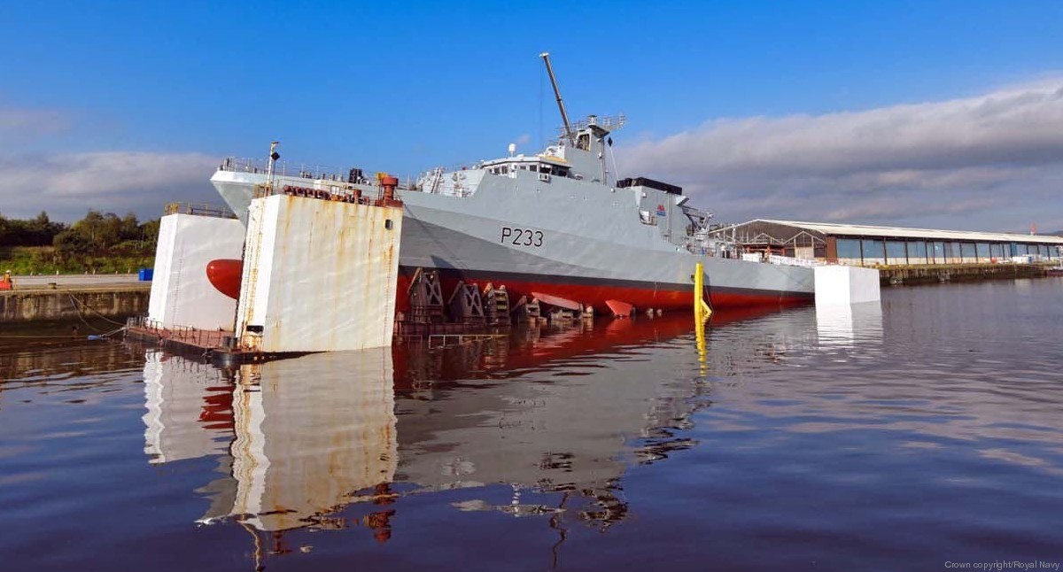 p233 hms tamar river class offshore patrol vessel opv royal navy 03 launching