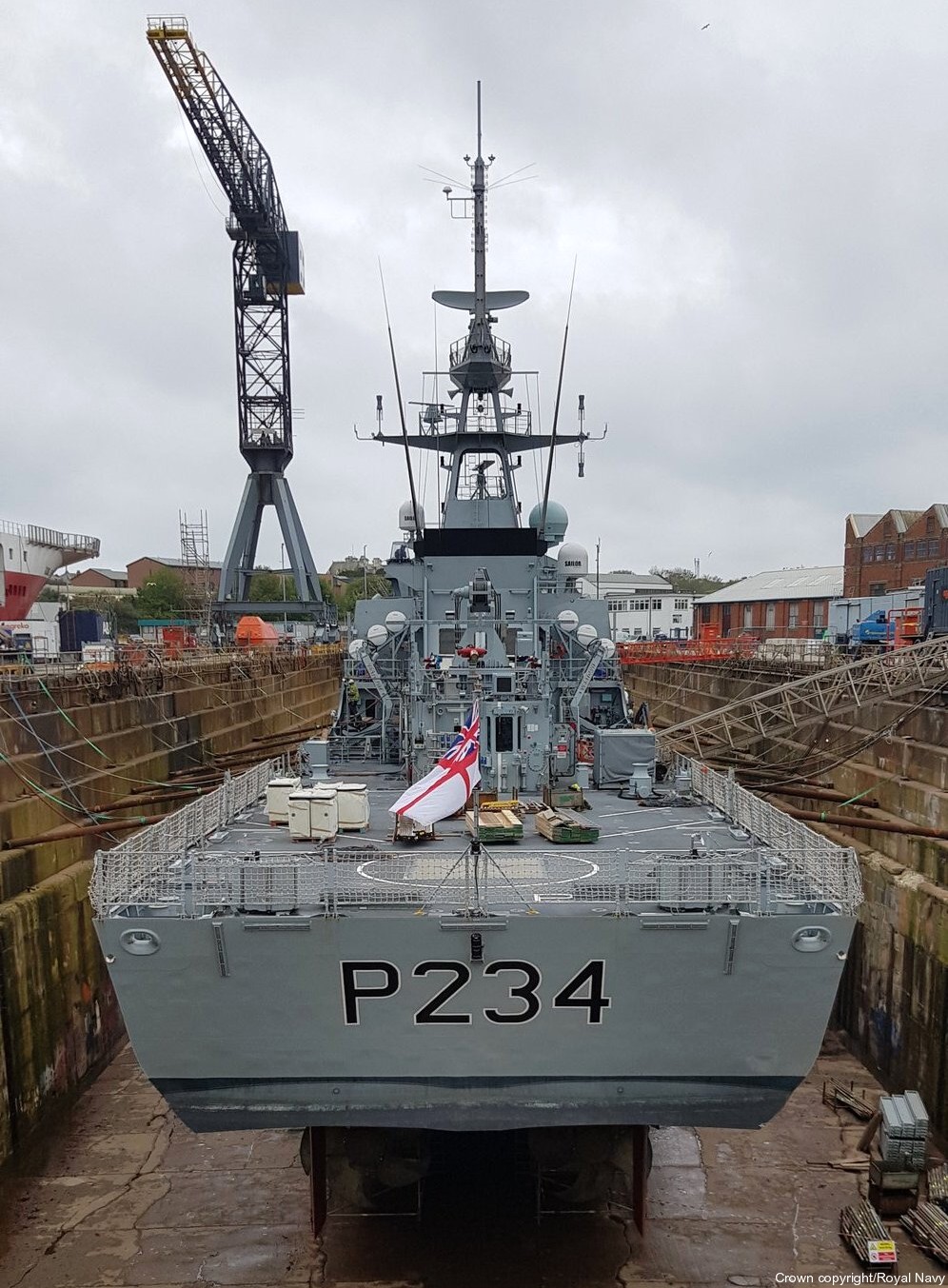 p234 hms spey river class offshore patrol vessel opv royal navy dry dock 48