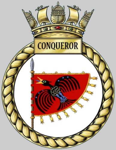 s48 hms conqueror insignia crest patch badge churchill class attack submarine ssn royal navy 02c
