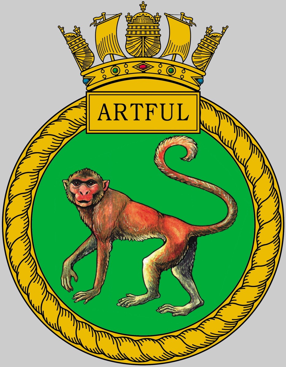 s121 hms artful insignia crest patch badge astute class attack submarine ssn royal navy 02c