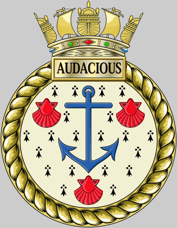 s122 hms audacious insignia crest patch badge astute class attack submarine ssn royal navy 02x