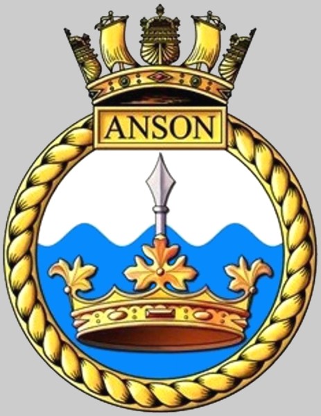 s123 hms anson insignia crest patch badge astute class attack submarine ssn royal navy 02c