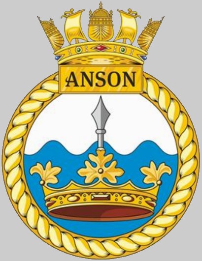 s123 hms anson insignia crest patch badge astute class attack submarine ssn royal navy 03c