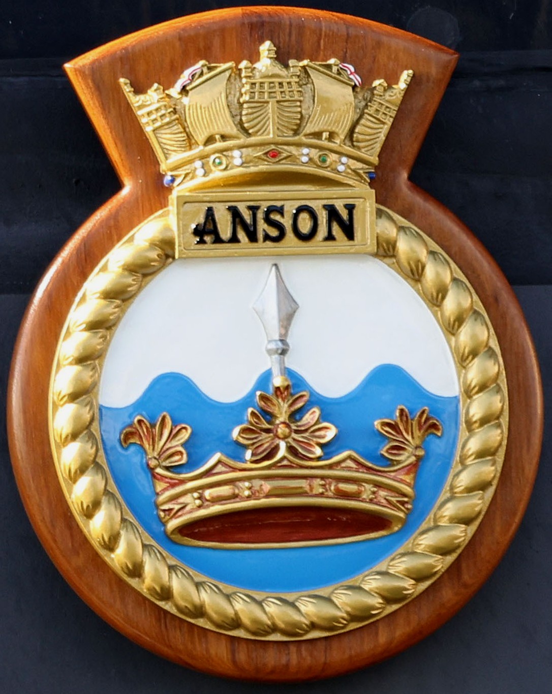 s123 hms anson insignia crest patch badge astute class attack submarine ssn royal navy 05c