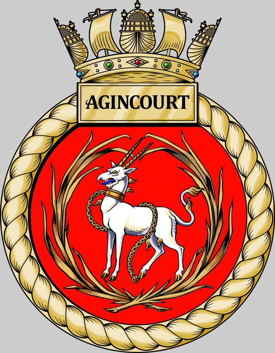 s125 hms agincourt insignia crest patch badge astute class attack submarine ssn royal navy 02x