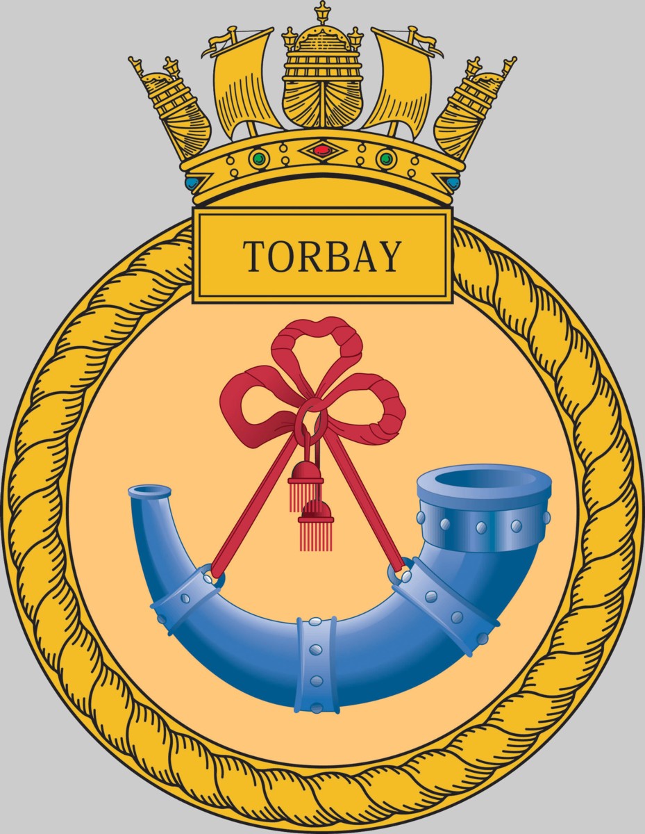 s90 hms torbay trafalgar class insignia crest patch badge attack submarine hunter killer royal navy 02c