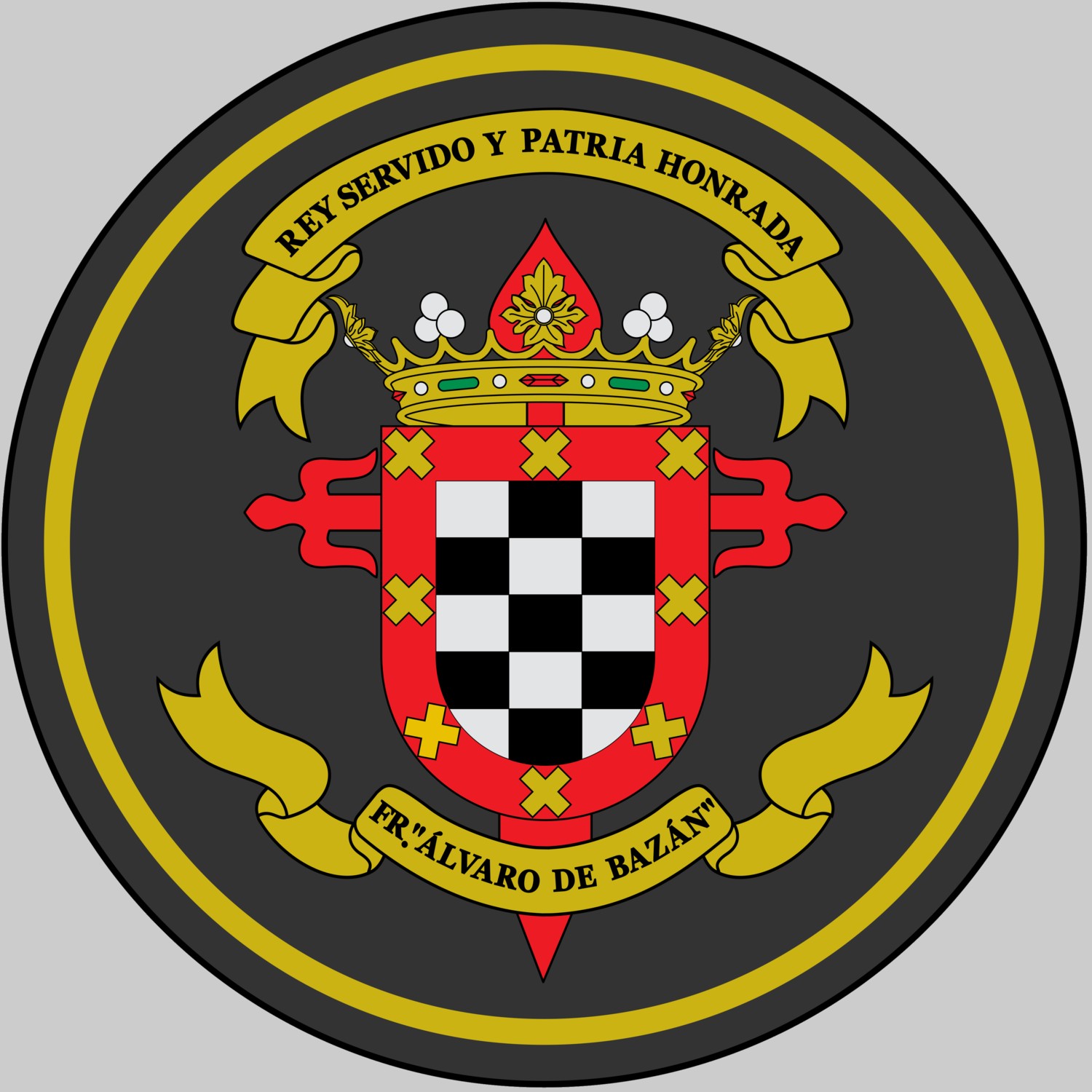 sps alvaro de bazan f101 insignia crest patch badge guided missile frigate ffg spanish navy armada espanola 02c