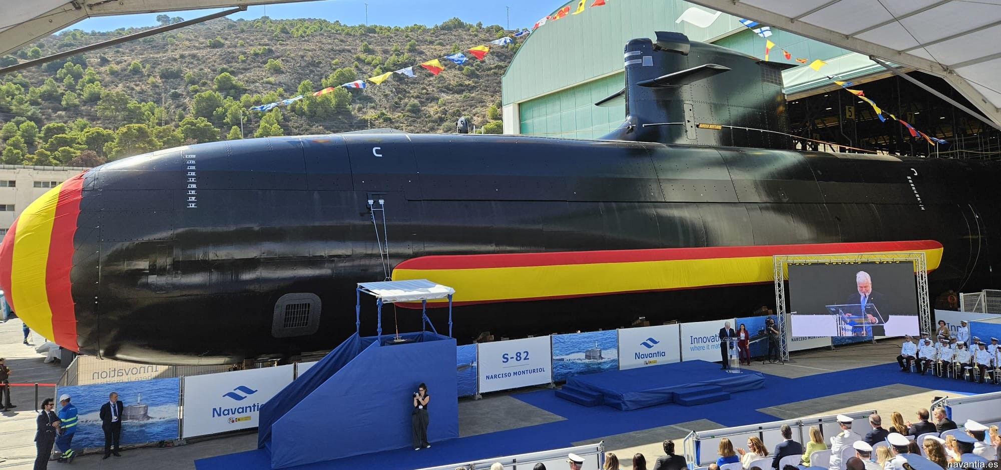 s-82 sps narciso monturiol s-80 plus isaac peral class attack submarine spanish navy armada espanola christening 2025 02