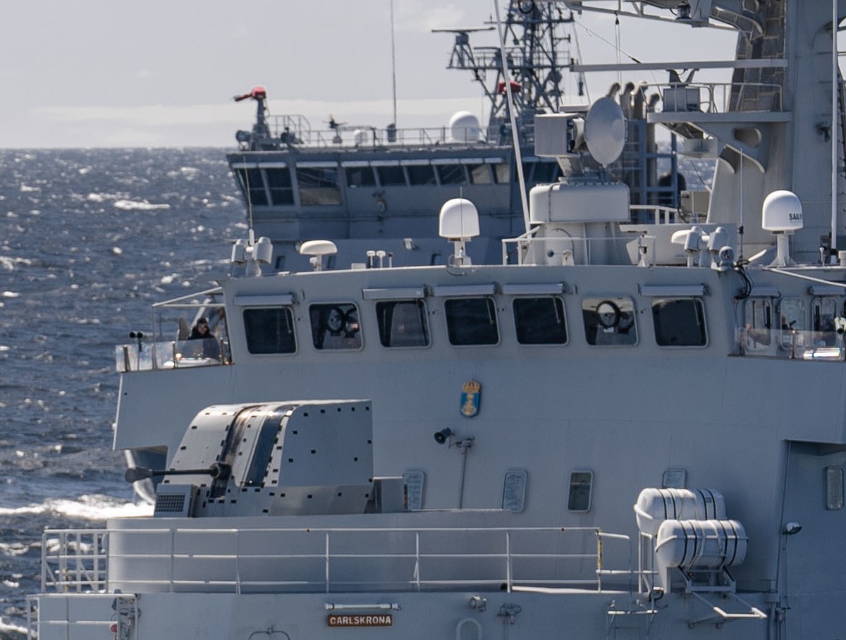 p04 hswms carlskrona hms ocean patrol vessel opv swedish navy svenska marinen försvarsmakten 10a 40mm bofors gun