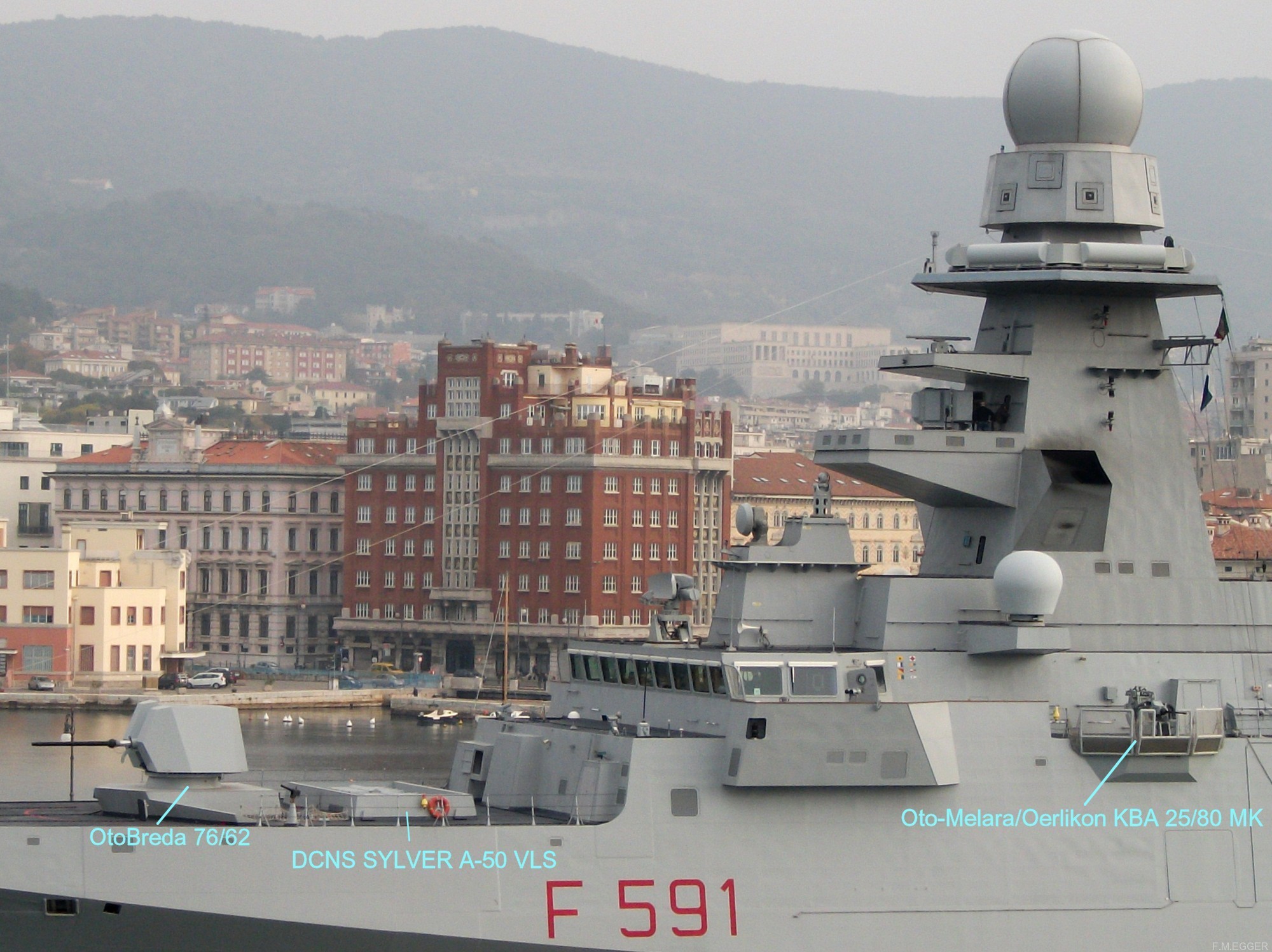 f-591 virginio fasan fremm bergamini class frigate italian navy marine militare 41 oto breda 76/62 gun dcns sylver a-50 vls
