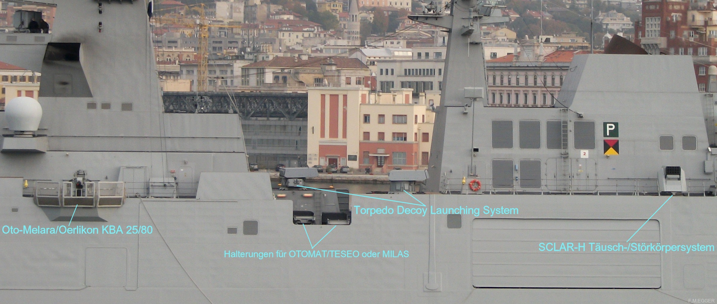 f-591 virginio fasan fremm bergamini class frigate italian navy marine militare 43 sclar-h decoy chaff slat torpedo system