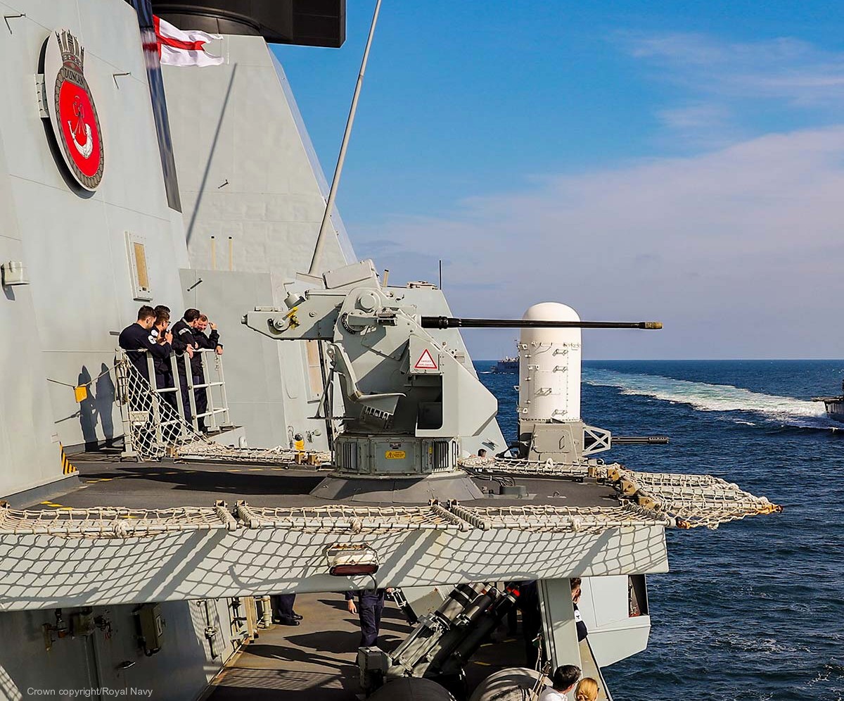 hms duncan d-37 type 45 daring class destroyer royal navy 03 oerlikon 30mm machin gun system