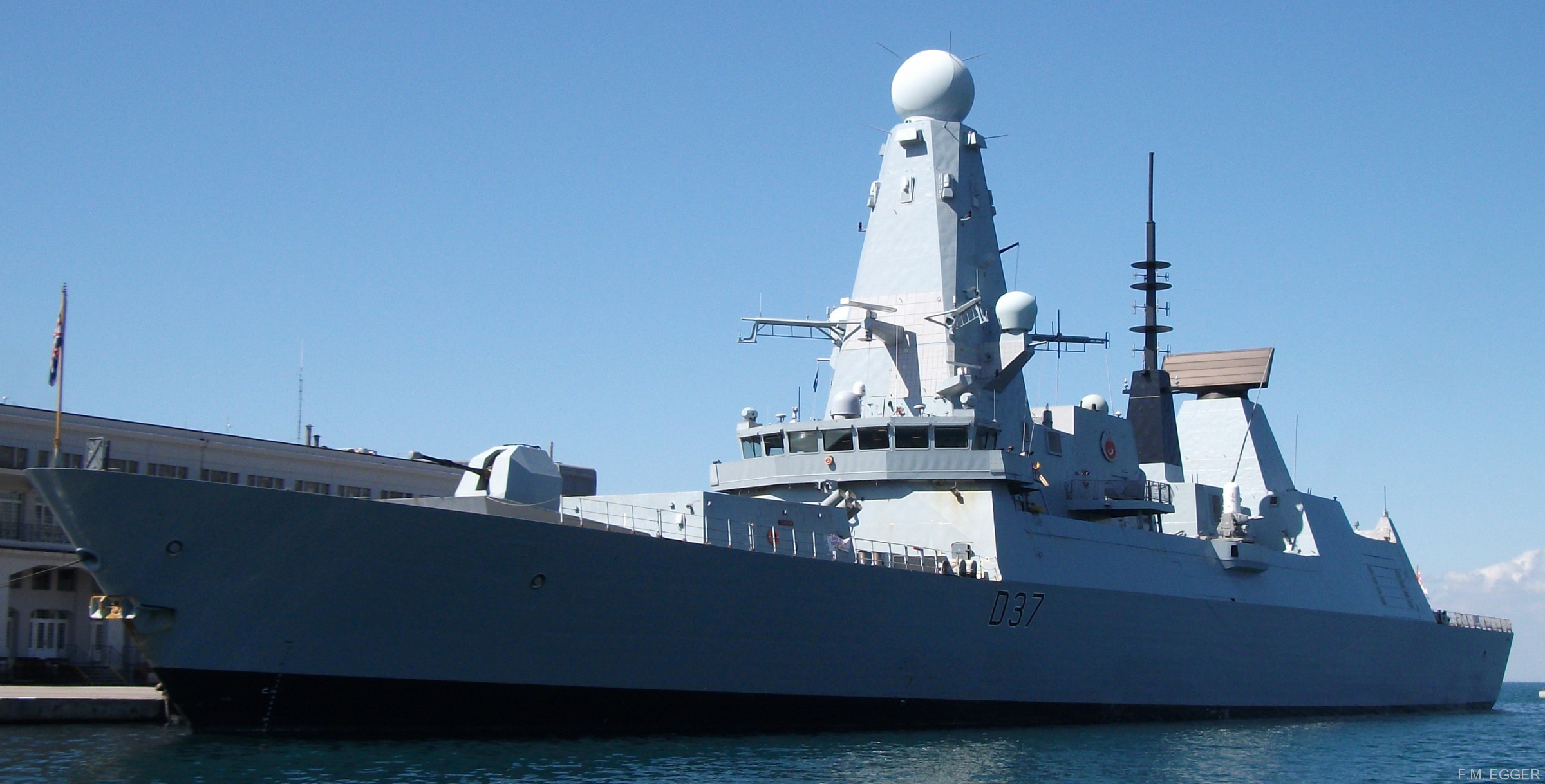 hms duncan d-37 type 45 daring class guided missile destroyer royal navy nato snmg-2 trieste 02b