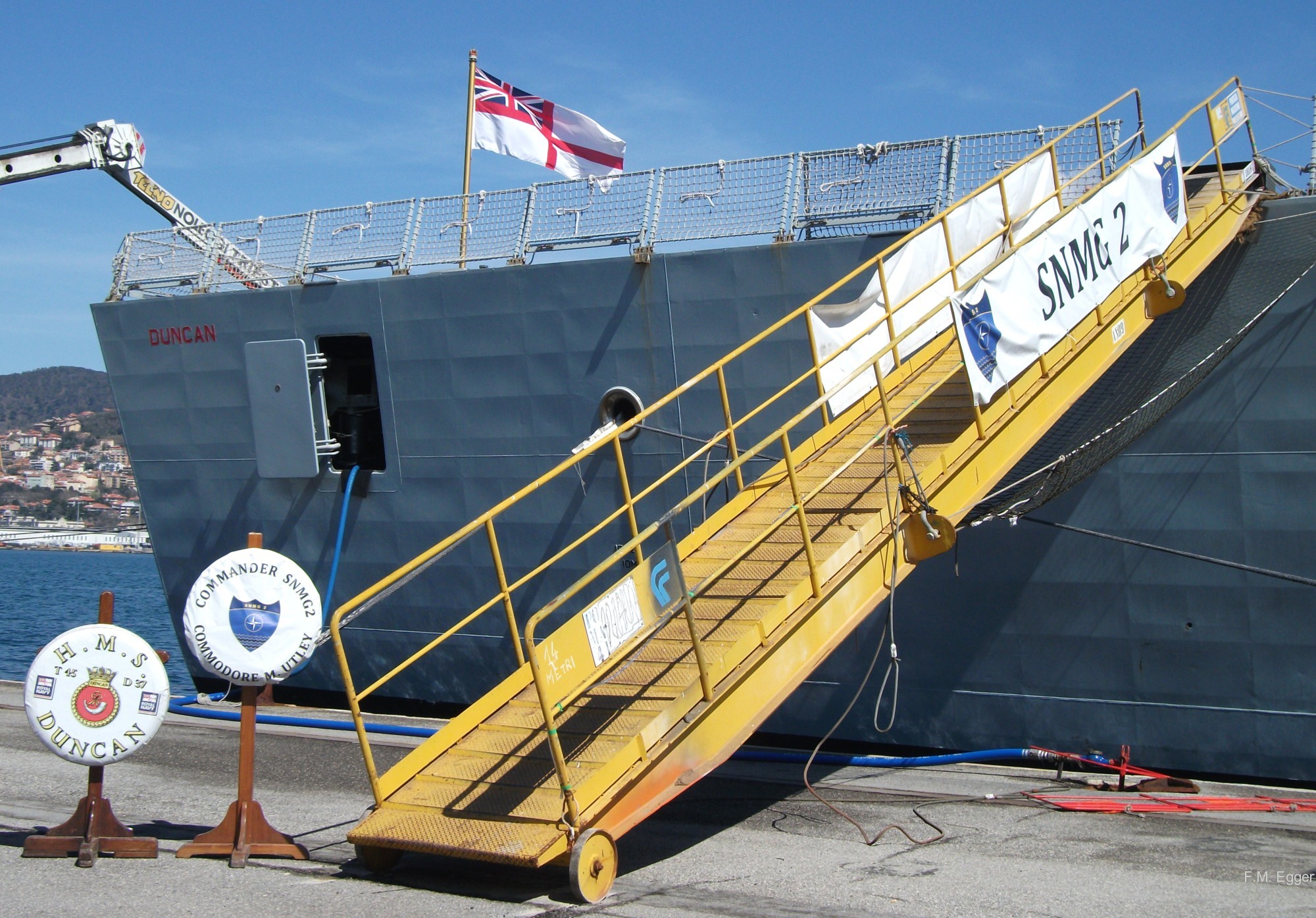 hms duncan d-37 type 45 daring class guided missile destroyer royal navy nato snmg-2 trieste 09