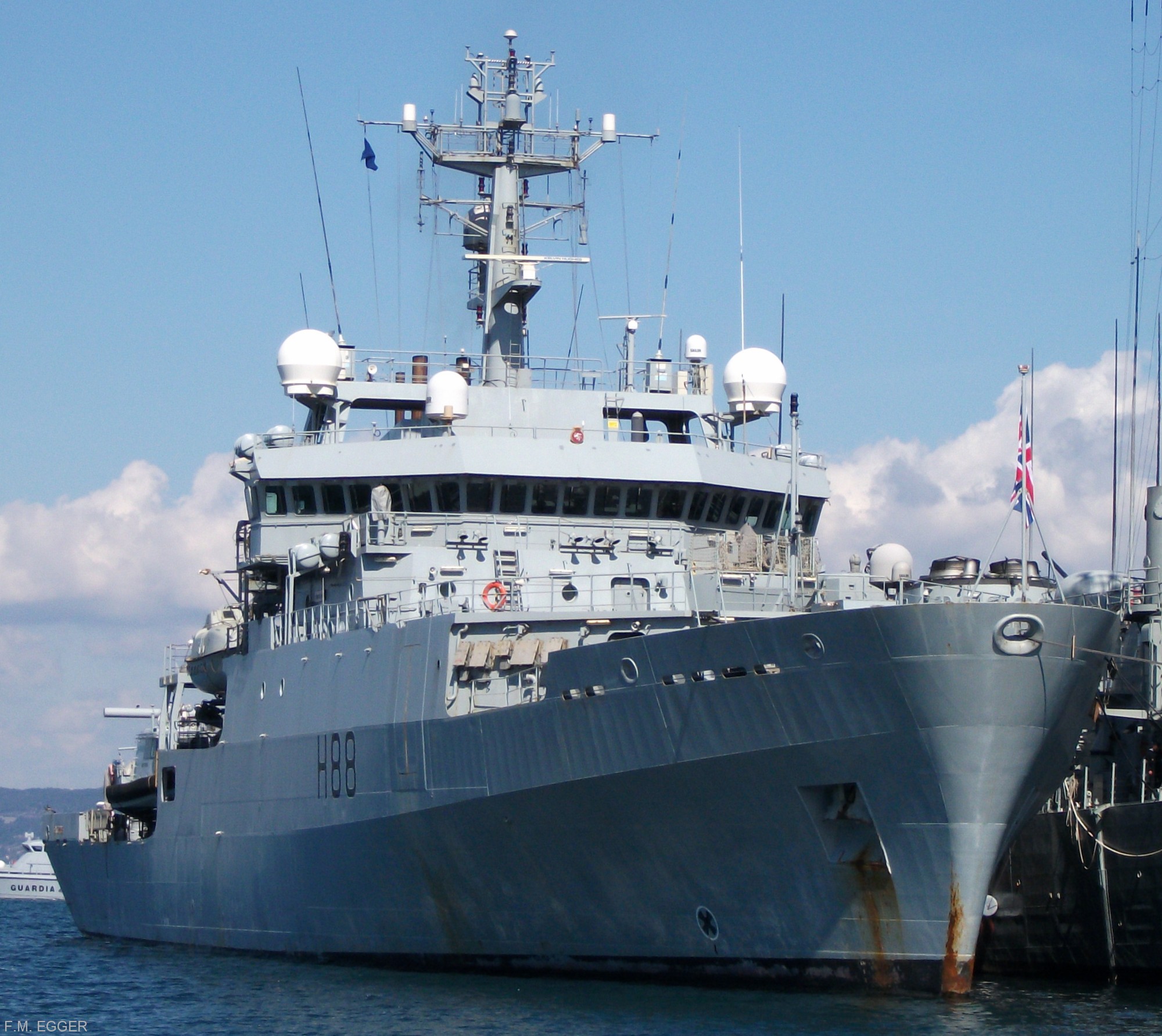 hms enterprise h88 hydrographic oceanographic survey vessel royal navy nato snmcmg-2 trieste 04