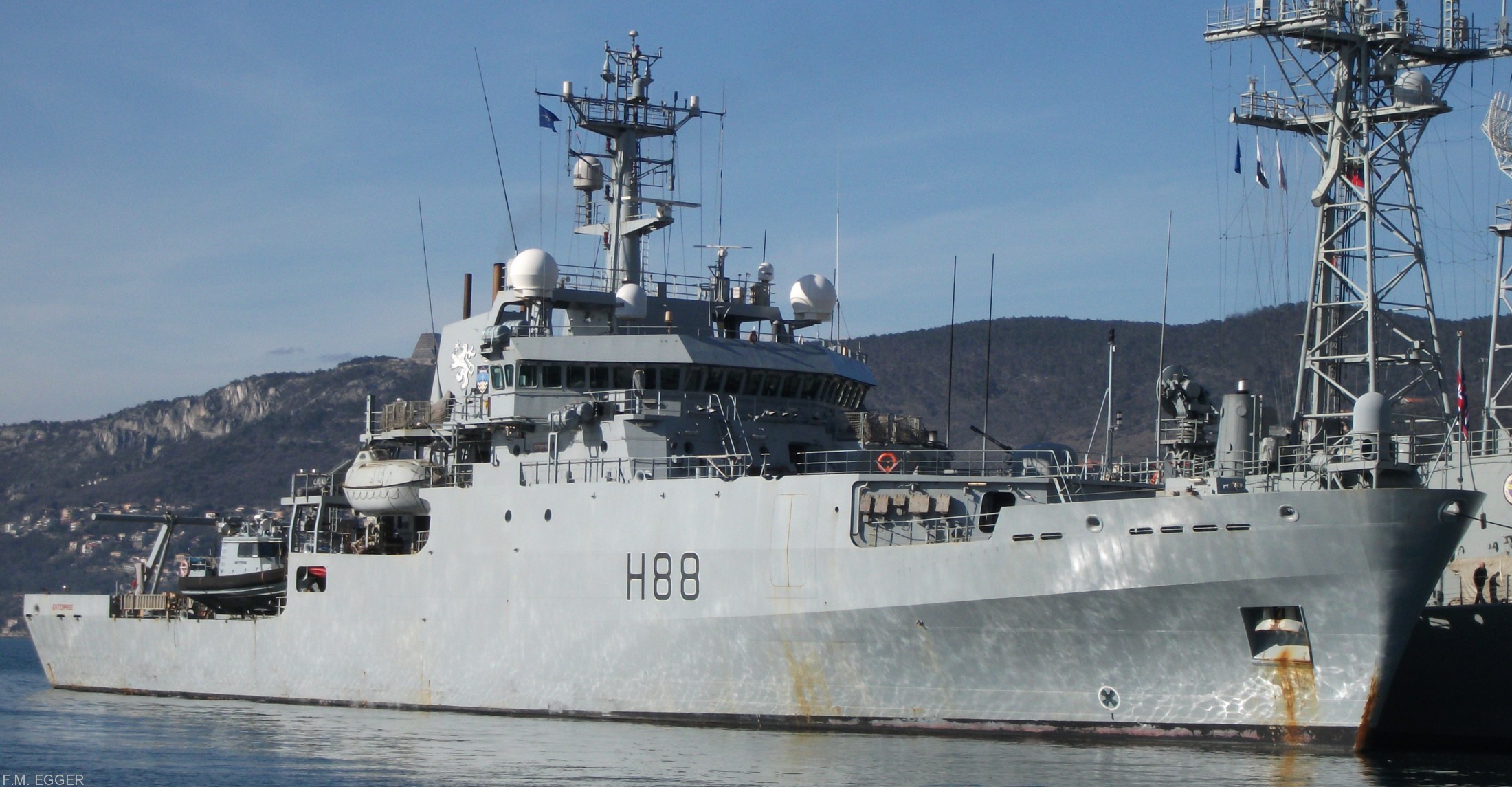 hms enterprise h-88 hydrographic oceanographic survey vessel royal navy nato snmcmg-2 trieste italy 28a