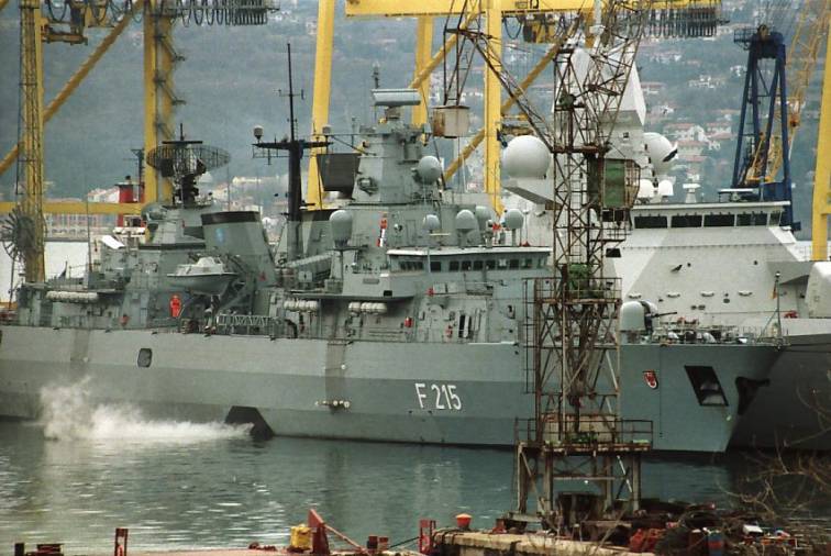 FGS Brandenburg (F 215), HNLMS De Ruyter (F 804) - Standing NATO Response Force Maritime Group 2 / SNMG-2. Trieste, Italy - February 2006.