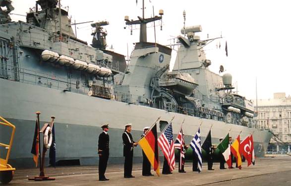FGS Schleswig-Holstein F 216 - guided missile frigate - NATO STANAVFORMED flagship - Trieste, Italy - November 2003