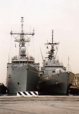 TCG Gazientep F 490 and ITS Zeffiro F 577 - guided missile frigate FFG - NATO STANAVFORMED - Trieste, Italy - November 2003