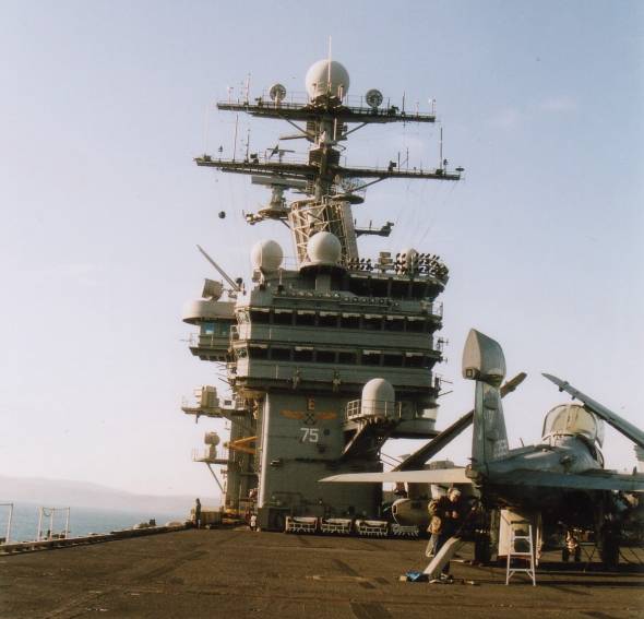 USS Harry S. Truman CVN 75 - flight deck and island - Koper, Slovenia - February 2003
