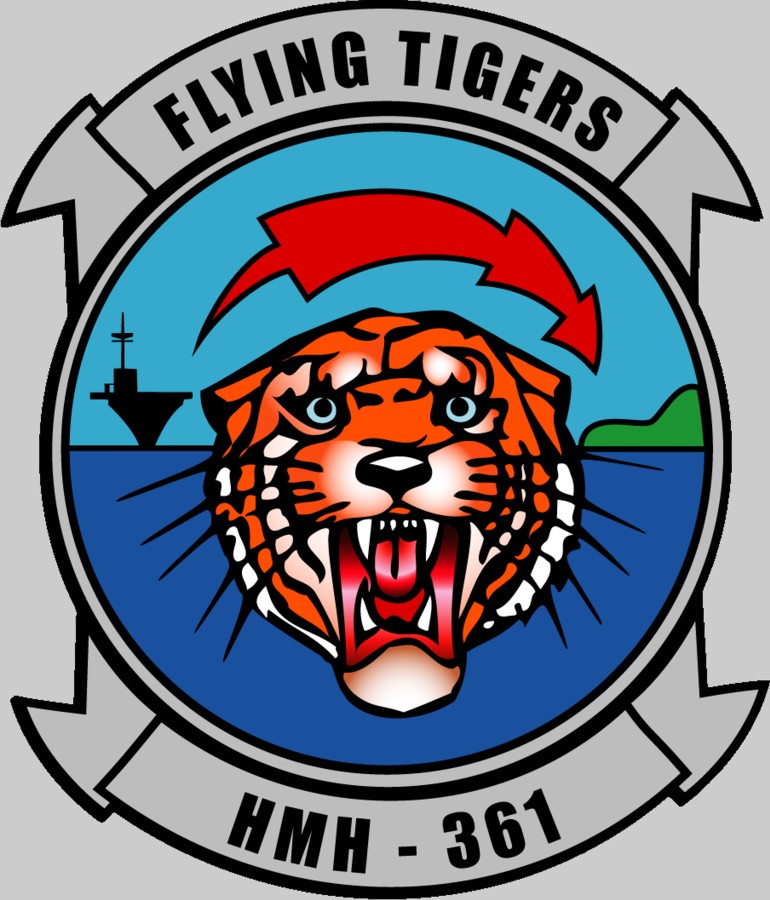 hmh-361 flying tigers insignia crest patch badge marine heavy helicopter squadron usmc 02x