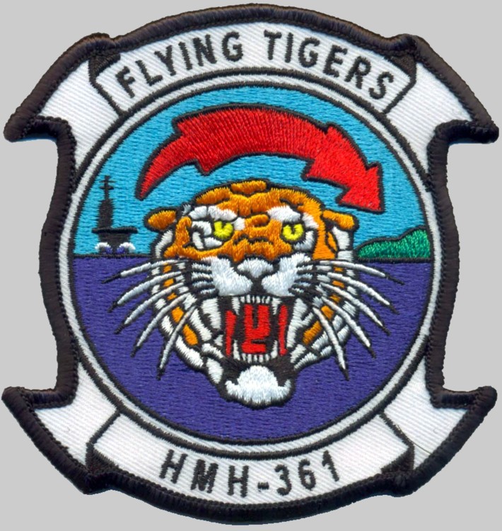 hmh-361 flying tigers insignia crest patch badge marine heavy helicopter squadron usmc 02p