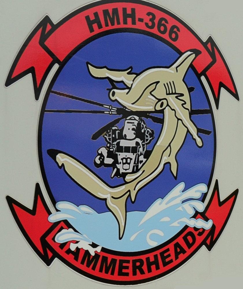 hmh-366 hammerheads insignia crest patch badge marine heavy helicopter squadron usmc sikorsky ch-53e super stallion 02c