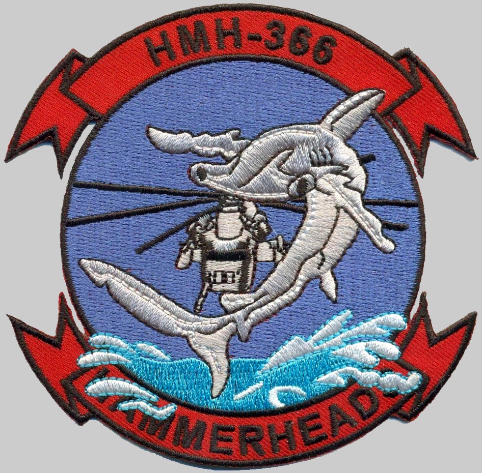 hmh-366 hammerheads insignia crest patch badge marine heavy helicopter squadron usmc sikorsky ch-53e super stallion 02x