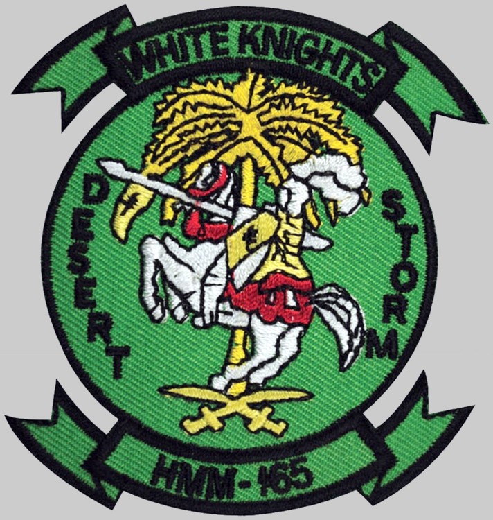 hmm-165 white knights insignia crest patch badge ch-46e sea knight marine medium helicopter squadron usmc 02p