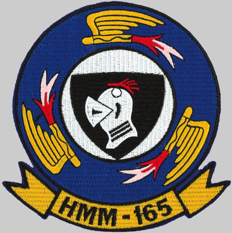 hmm-165 white knights insignia crest patch badge ch-46e sea knight marine medium helicopter squadron usmc 03p