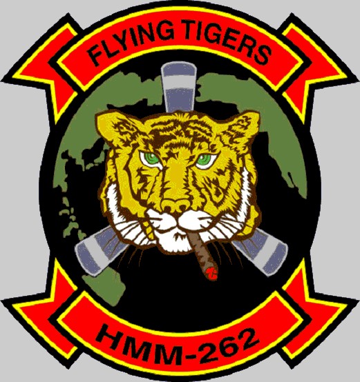 hmm-262 flying tigers insignia crest patch badge usmc marine medium helicopter squadron 02x