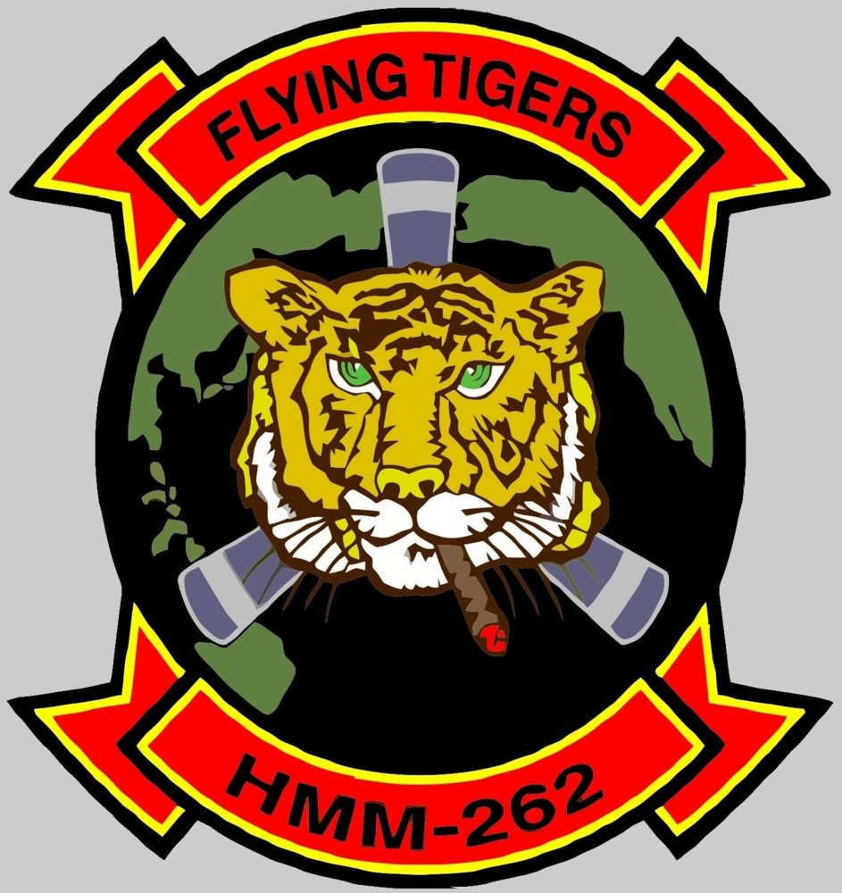 hmm-262 flying tigers insignia crest patch badge usmc marine medium helicopter squadron 03c