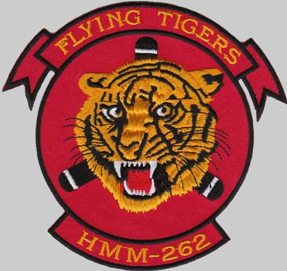 hmm-262 flying tigers insignia crest patch badge usmc marine medium helicopter squadron 02p