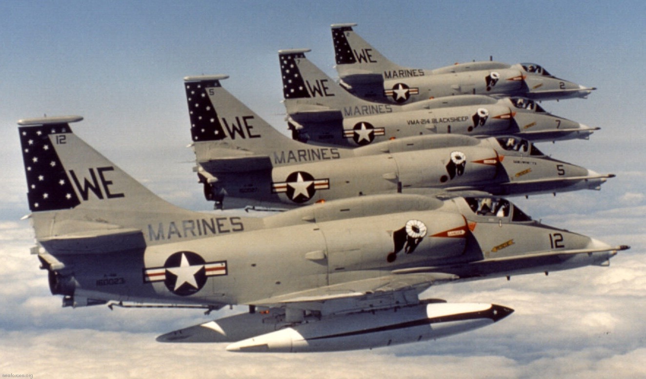 vma-214 blacksheep a-4m skyhawk marine attack squadron usmc 45