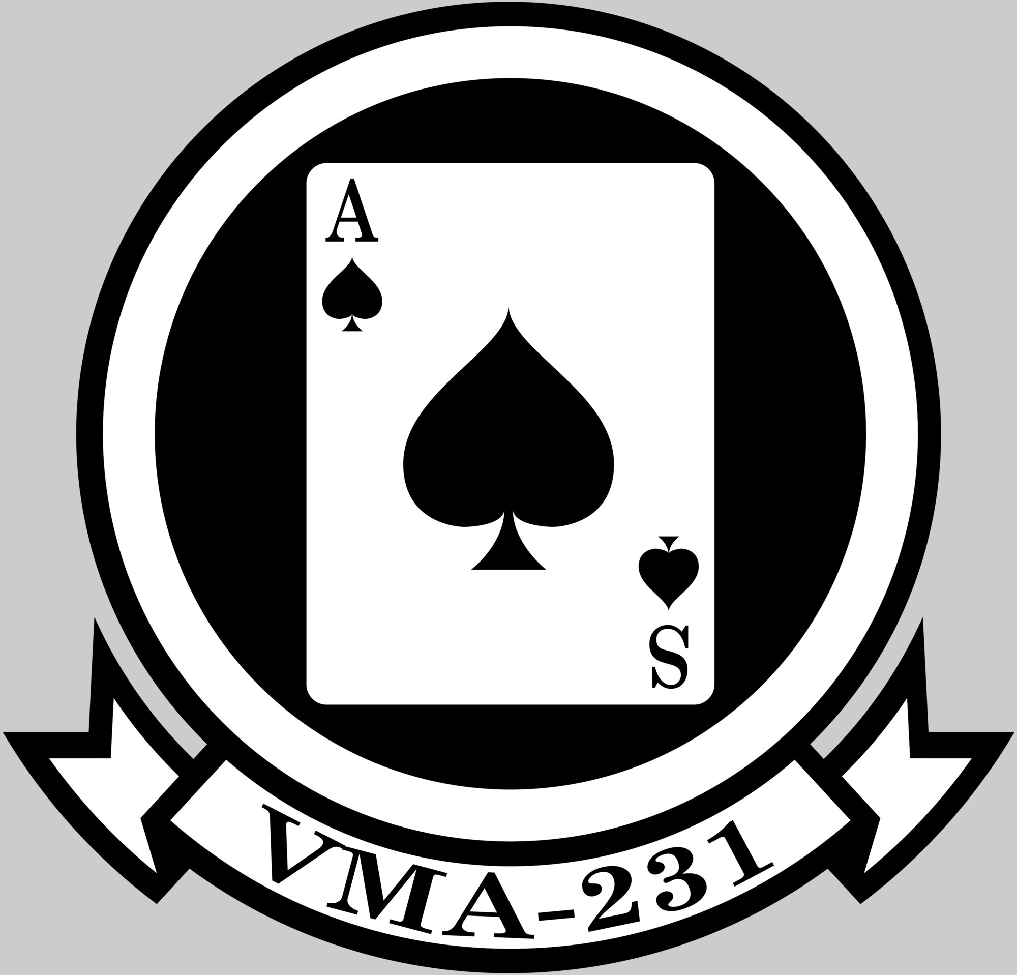 vma-231 ace of spades insignia crest patch marine attack squadron av-8b harrier usmc 02x
