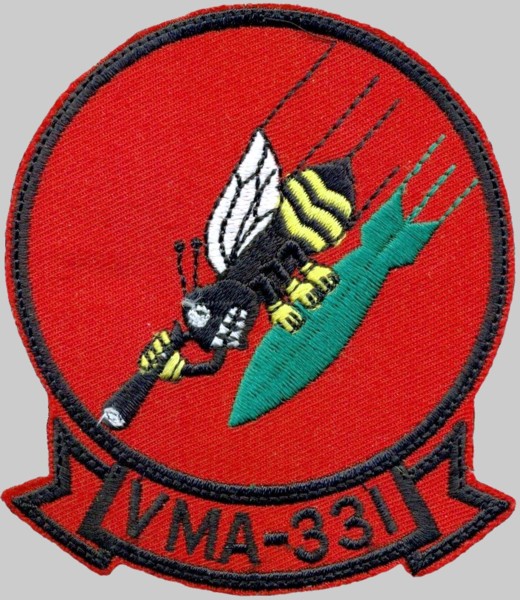 vma-331 bumblebees insignia crest patch badge marine attack squadron usmc