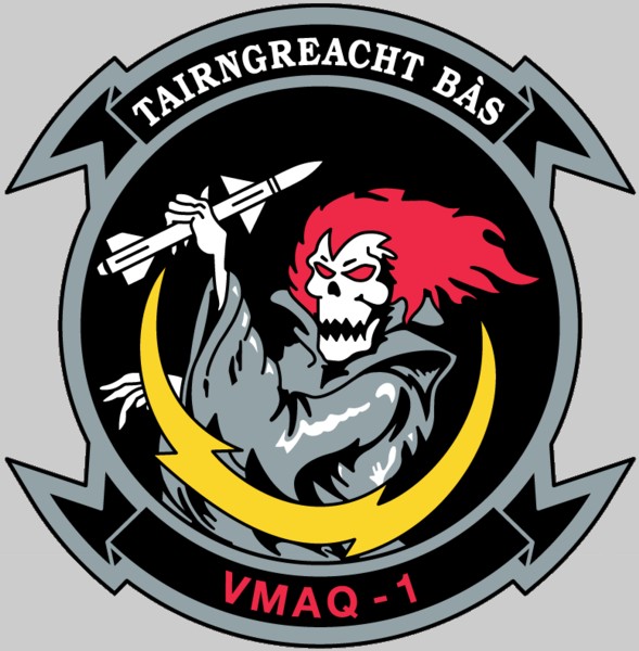 vmaq-1 banshees insignia crest patch badge marine tactical electronic warfare squadron usmc