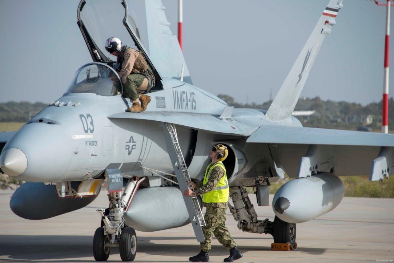 vmfa-115 silver eagles marine fighter attack squadron f/a-18a+ hornet 13 souda bay greece