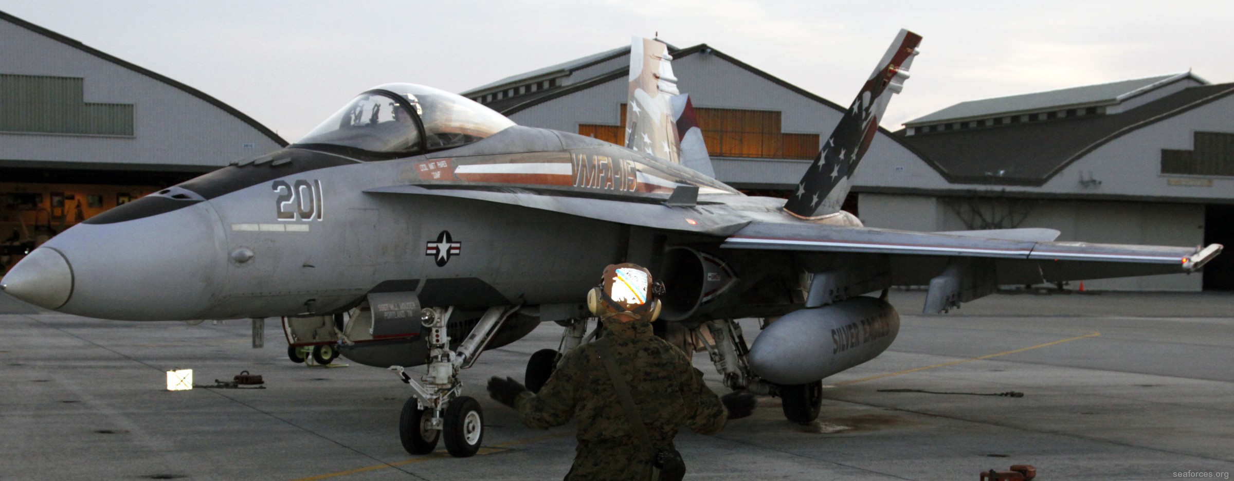 vmfa-115 silver eagles marine fighter attack squadron f/a-18a+ hornet 136 mxas iwakuni japan