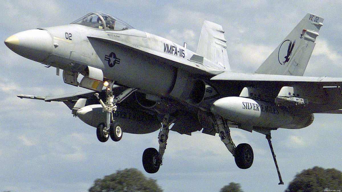 vmfa-115 silver eagles marine fighter attack squadron f/a-18a+ hornet 161 exercise crocodile 1999